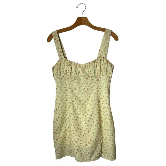 Princes Polly Dress Women 8 Yellow Floral Freya Mini Sheath Boho Cottagecore - Picture 2 of 14